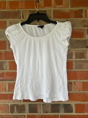 Tara Jarmon for Target White Scoop Neck Short Sleeve Top